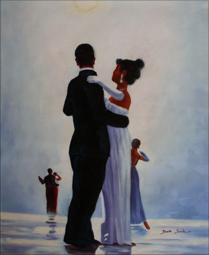 Framed Hand Painted Oil Painting Repro Dancing on the Beach  