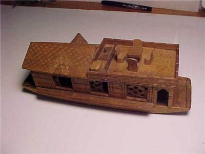 HAND CARVED HOUSEBOAT MODEL FROM 1961 LAKE DAL ADVENTURE  