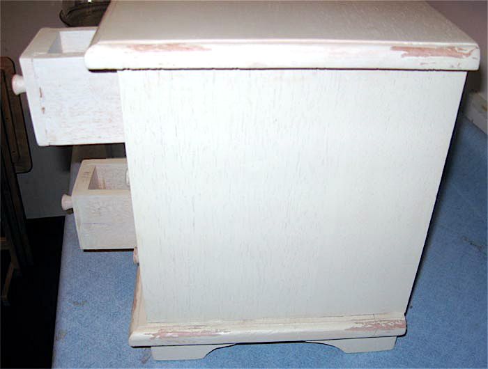 wood 18 drawer apothecary spice chest antique white in a distressed 