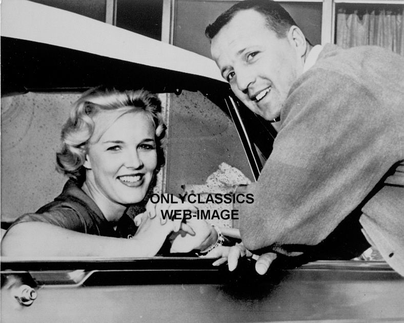 1961 AJ FOYT & CUTE GIRL INDY 500 T BIRD PACE CAR PHOTO  