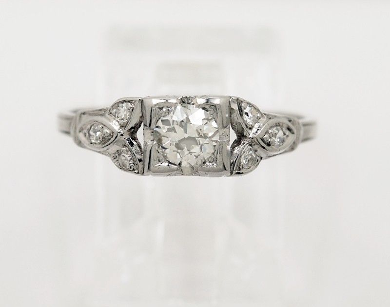 Antique Platinum & Diamond Art Deco Engagement Ring J33068  