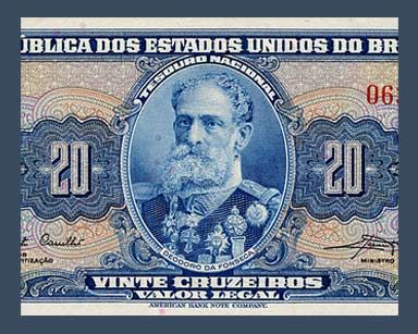 20 CRUZEIROS Banknote of BRAZIL   1961   FONSECA   UNC  