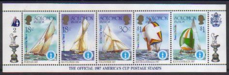 Solomon Islands 1987 Americas Cup Official Stamps (10)  