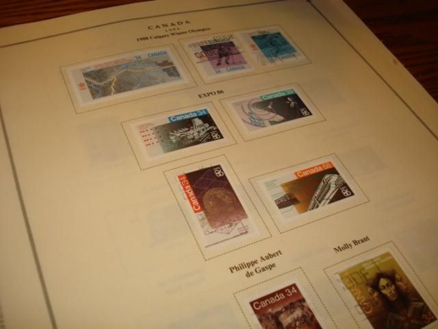 OLD US STAMP COLLECTION IN HARRIS LIBERTY ALBUM PAGES THRU 1990  