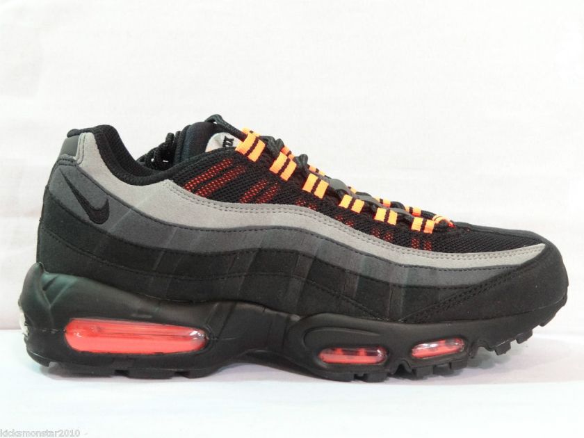 Nike Air Max 95 Black Anthracite Medium Grey Orange Men sz  