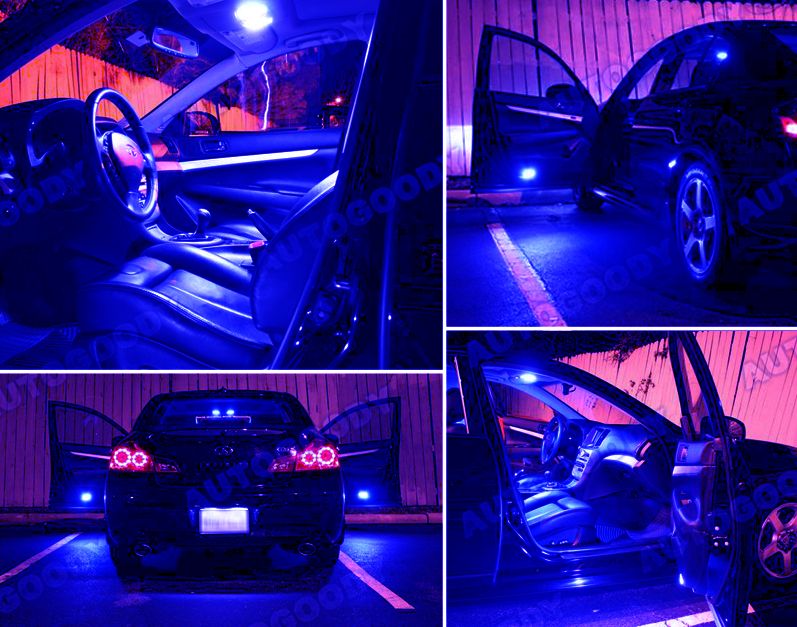 Ultra Blue LED Lights Interior Package Deal for Infiniti G35 Coupe 