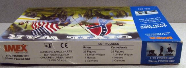 IMEX 1/72 50 Figure Union & Confederate Artillery Set  