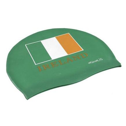 New AQUALIS Green Silicone Ireland Irish Flag Swim Cap  