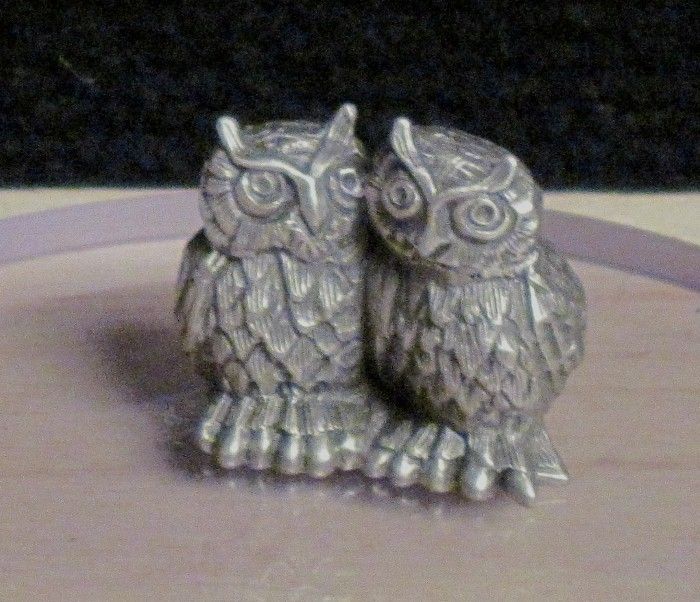 Owls Pair, #2522, Hudson Pewter, Noah’s Ark Series  