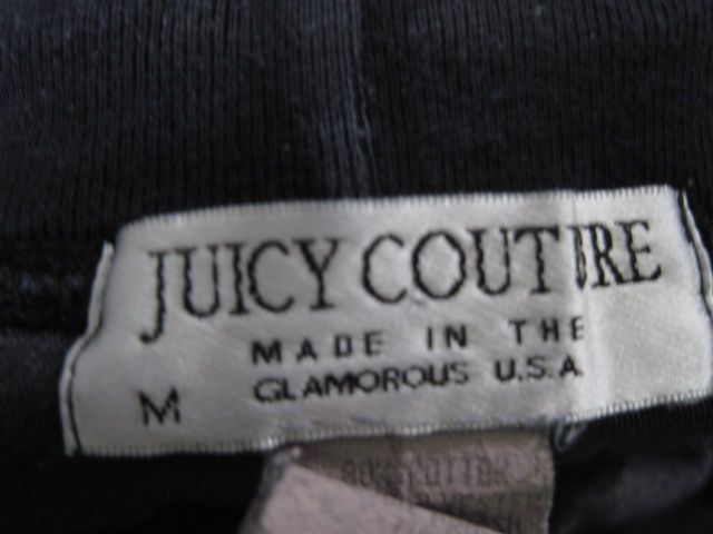 JUICY COUTURE Black Teri Cloth Crop Capri Pants Size M  