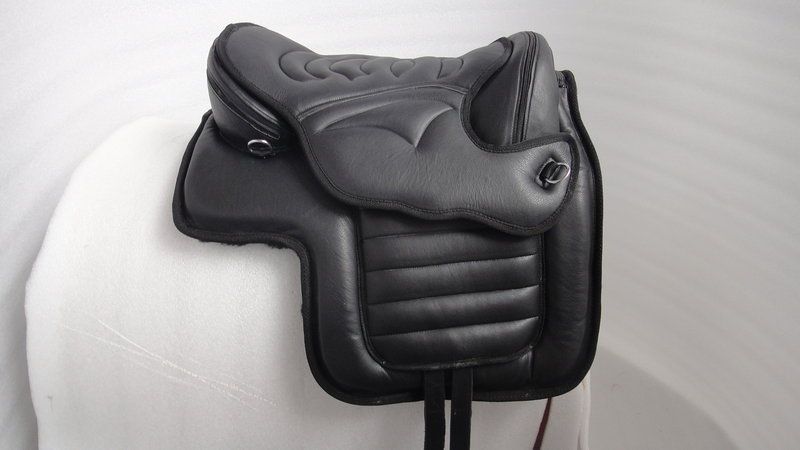 Genuine Leather Treeless saddle 16 +Ssddle Pad+Girth  