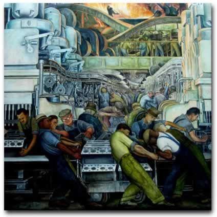   Artist Diego Rivera Mural Painting Reproduction   Detroit Industry