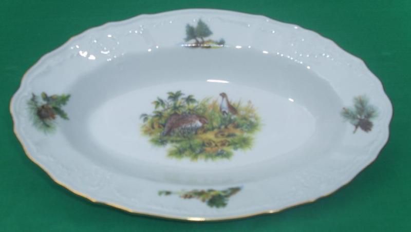 WILDLIFE QUAIL BERNADOTTE CZECH FINE CHINA *PICKLE DISH  