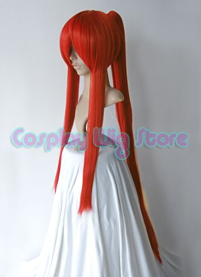 TENGEN TOPPA YOKO Long Cosplay Dark Red Wig + Ponytail  