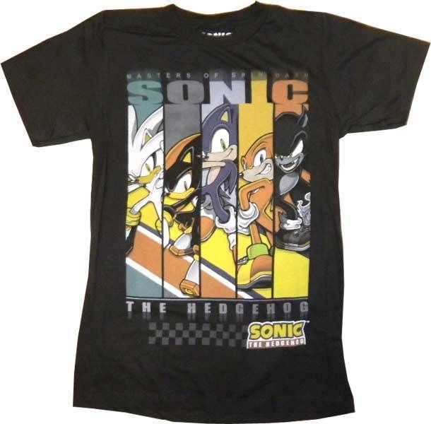 Sega Sonic the Hedgehog Group Men Anime T shirt (Black)  