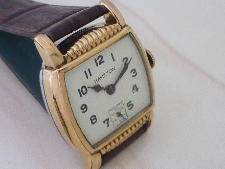 vintage HAMILTON SUB SECOND GOLD PLATED WINDING MENS SWISS WATCH 