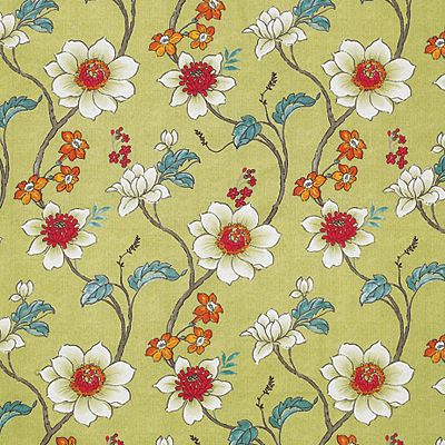 Canvas Cotton Upholstery Fabric Antique Oriental Green  