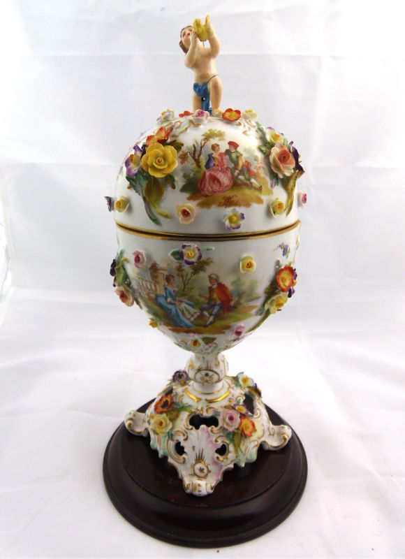   rare Unique antique 19th C porcelain vase/urn Carl Thieme Potschappel