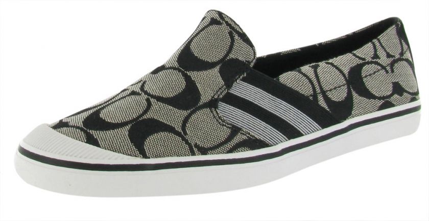 COACH Karma Signature Jacquard Leather Slip On Sneakers Womens Shoes 