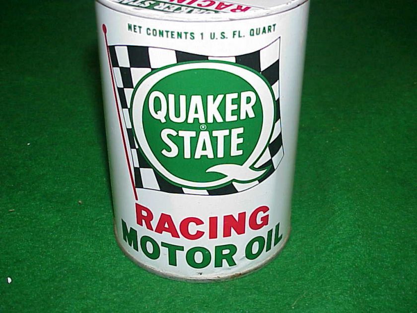 RARE Vintage Motor Oil Can Quaker State Racing Oil Excellent Condition 