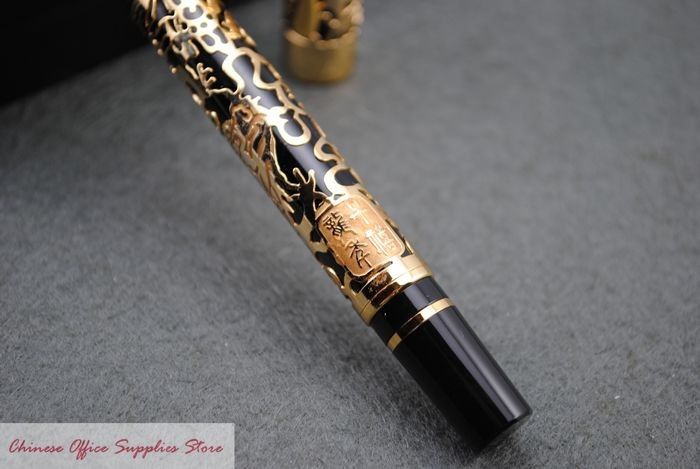 JINHAO 5000 Black Century Dragon Relievo Rollerball Pen  