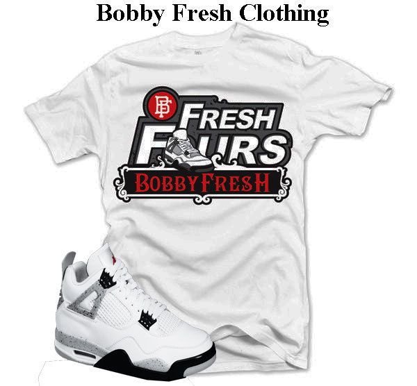 BOBBY FRESH FRESH FOURS 4 CEMENT SHIRT MATCH JORDAN  