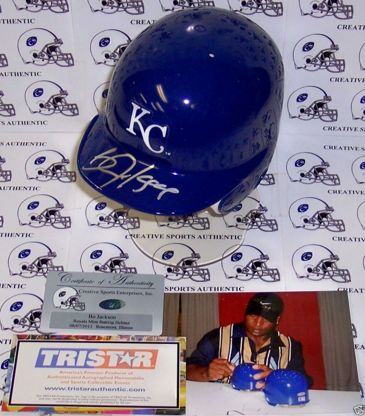 BO JACKSON SIGNED KANSAS CITY ROYALS MINI HELMET TRISTR  