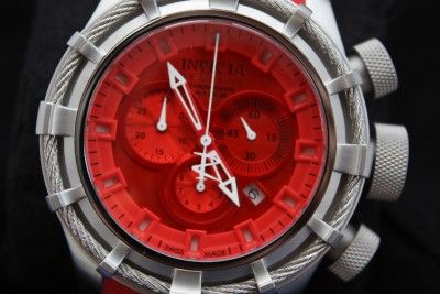 Mens Invicta 1371 Reserve Bolt Red Swiss Chronograph Watch New  