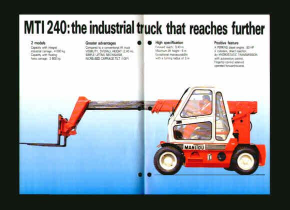 ManiTou MTI 240 Boom Fork Lift Loader Sales Brochure  