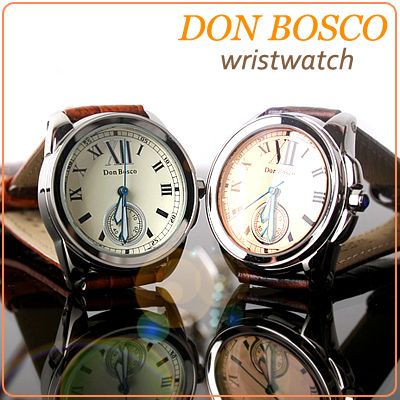 Don Bosco]Roman numeral dial WATCH, Genuine Leather bands fashion 