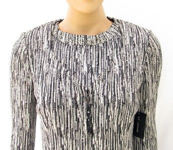 ST JOHN KNITS SILVER & BLACK EVENING JACKET SIZE 6 NWTS $1,395.00 