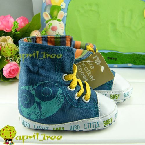 Blue Toddler Baby Boy shoes Turndown Trainer(C35)size 2 3 4  