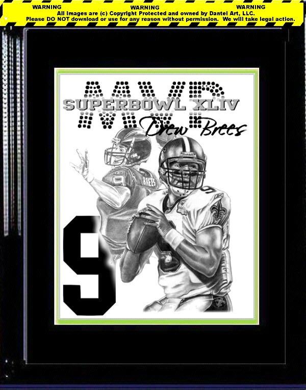 DREW BREES SUPERBOWL44 MVP LITHOGRAPH IN SAINTS JERSEY  