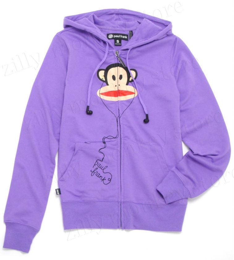 Paul Frank Hoodie Buddie Headphone  iPod Jacket Purp  