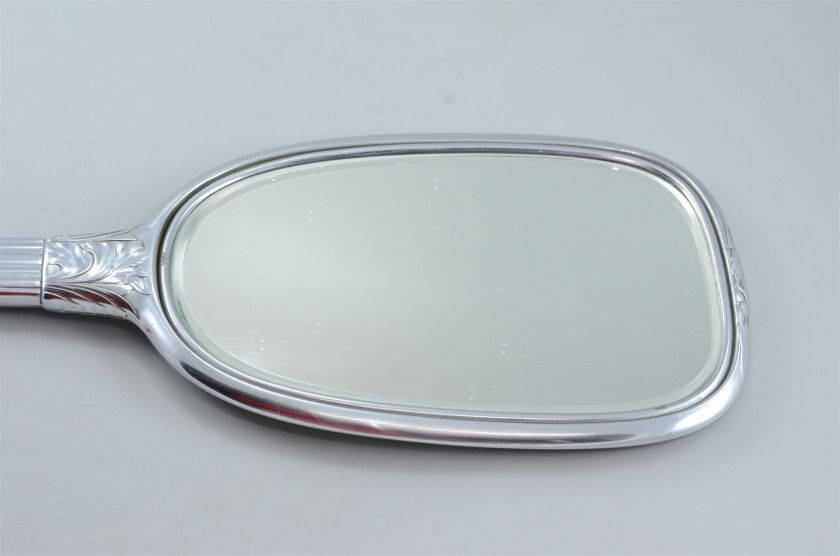 STUNNING Art Deco Streamline CHROME & BAKELITE Hand Mirror   EVANS 