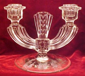 Lovely FLOWER ETCHED 2 LIGHT CANDLESTICK Pattern Help  