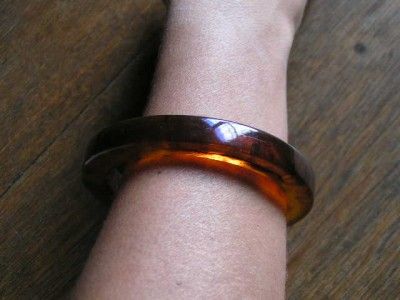 Fab Vtg Bakelite Root Beer Bangle, Bracelet  