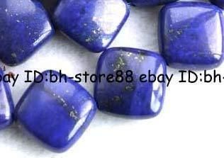 Beautiful 12mm Lapis Lazuli Flat Square Gemstone Beads  