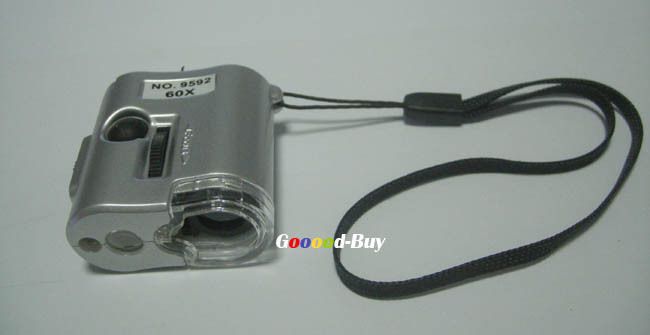 60x Jeweler Microscope magnifier loupe LED UV light  
