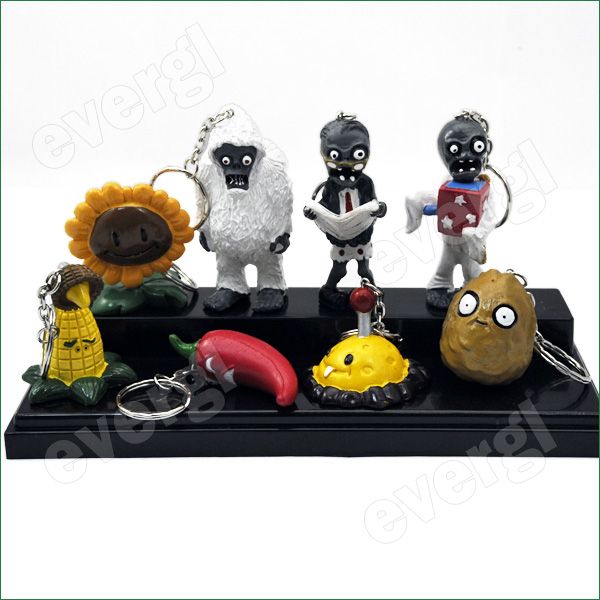 New Plants Vs Zombies Funny Action Figure Toy 8PCS Set Rare 1.5 3 