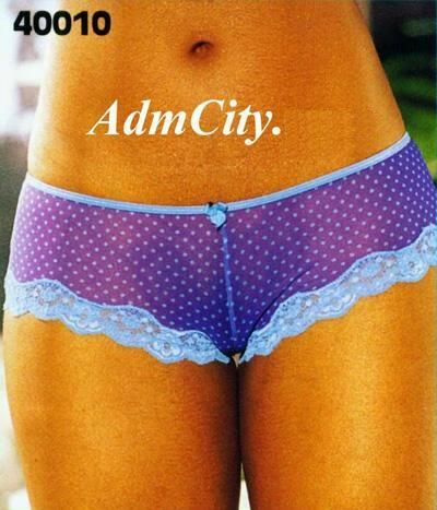 Admcity Two Tone Polka Dot Spandex Mesh Boy Shorts  