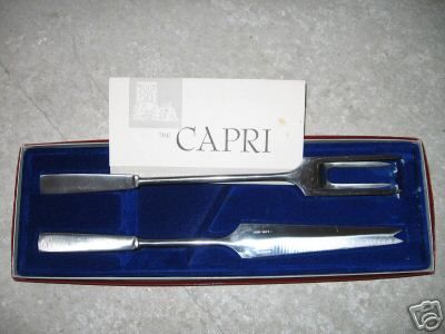 Mid Century Modern Italy Capri Stainless Carving Set  