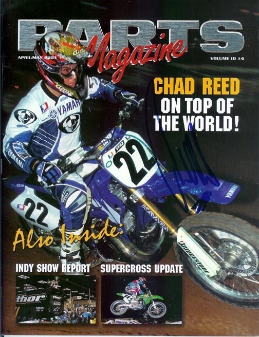 CHAD REED*SIGNED*AUTOGRAPHED*PARTS*MAGAZINE*YAMAHA*2003*  