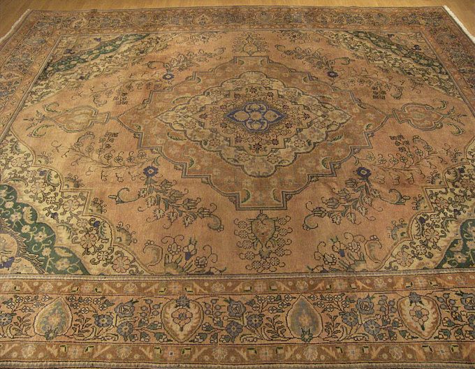 10x13 Handmade Antique Persian Tabriz Serapi Wool Rug  