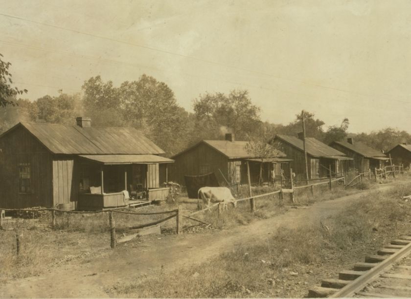 1921 child labor photo Row of Coal miners shanties  