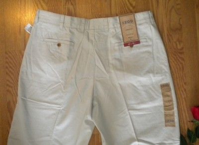 NWT Mens IZOD Metrix Fit flat front khaki chino PANTS  