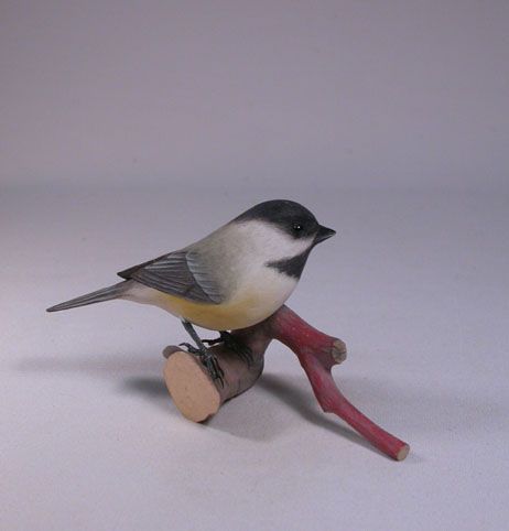 Original Carved Bird Black capped Chickadee/Birdhug  