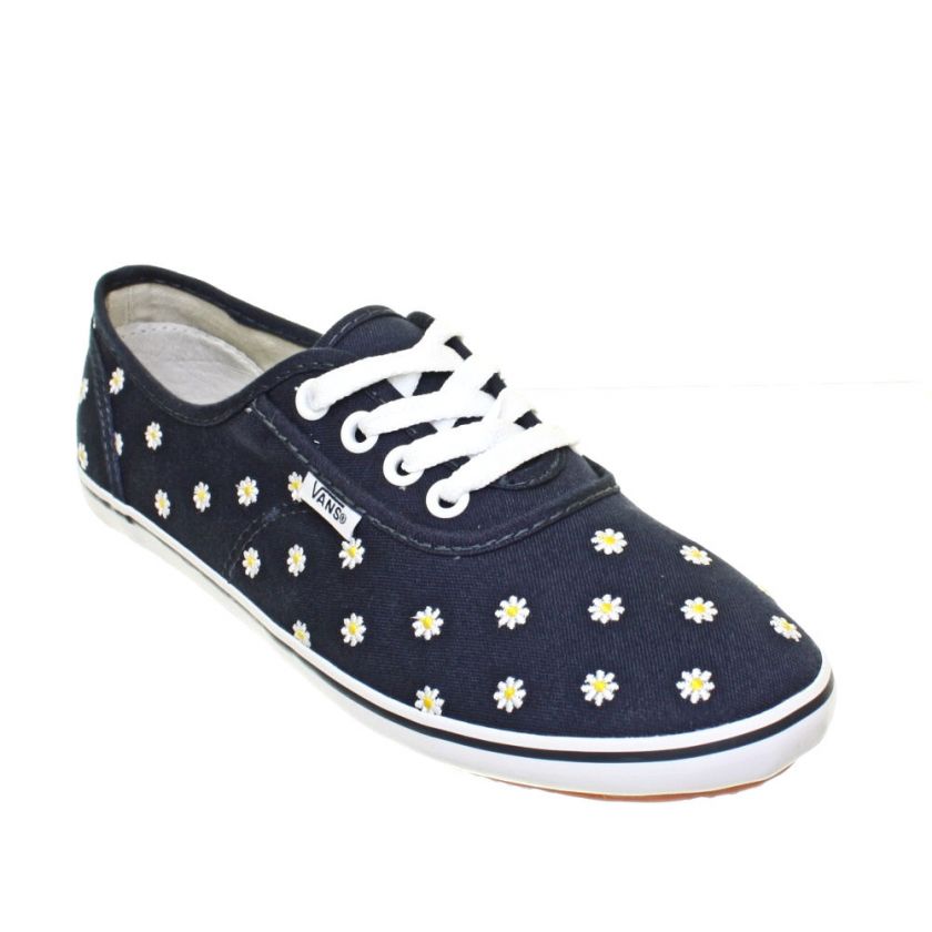 WOMENS VANS CEDAR NAVY DAISIES LO PROFILE PLIMSOLL LADIES TRAINERS 