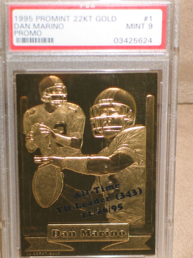 DAN MARINO 1995 PROMINT 22KT #1 GOLD CARD PSA VERY RARE  