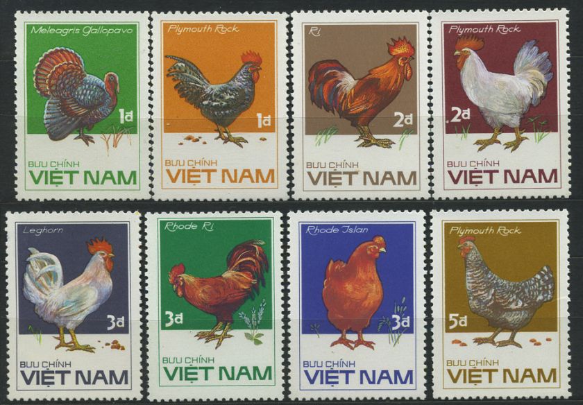 VIETNAM. FARM BIRDS. ROOSTER. 1986. MI # 1711 1718. MNH  